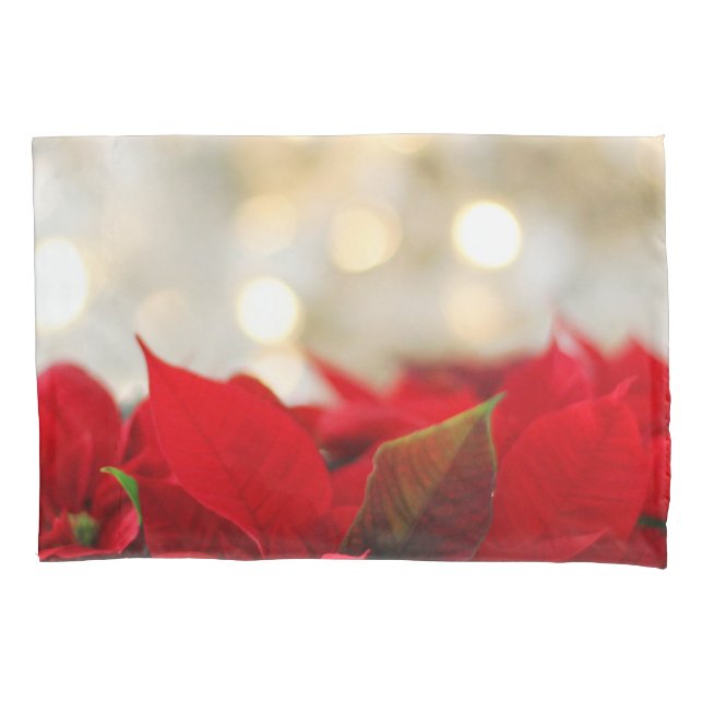Christmas Poinsettia Pillowcase (Front)
