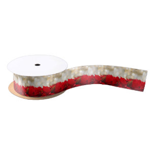 Christmas Poinsettia Satin Ribbon