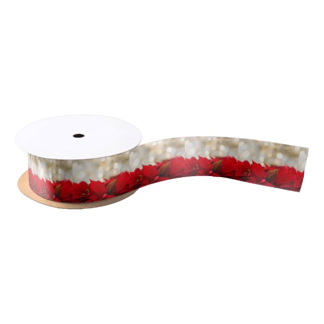 Christmas Poinsettia Satin Ribbon (Spool)