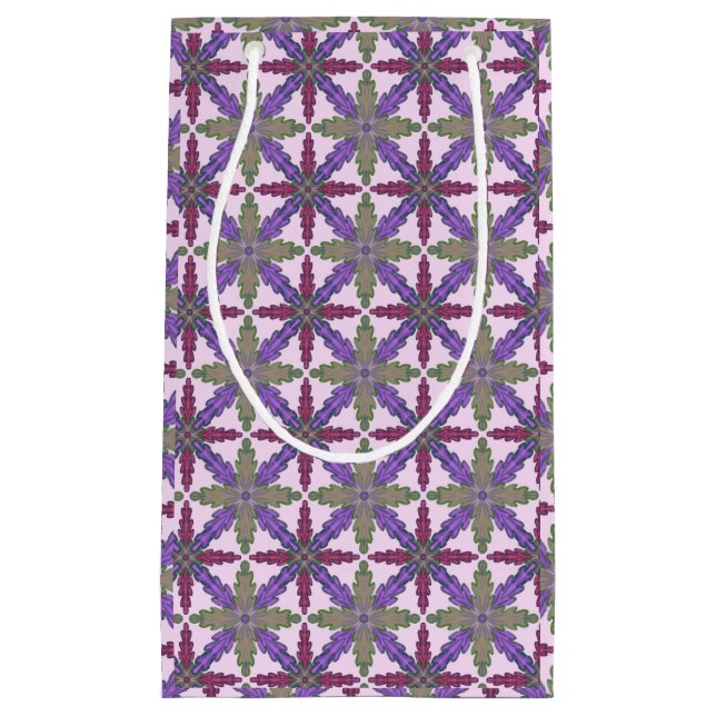 Christmas Poinsettia Stars gift bag small (Front)