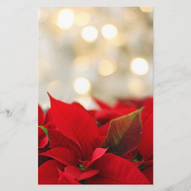 Christmas Poinsettia Stationery (Front)