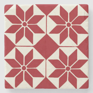 Christmas Poinsettia Stone Coaster