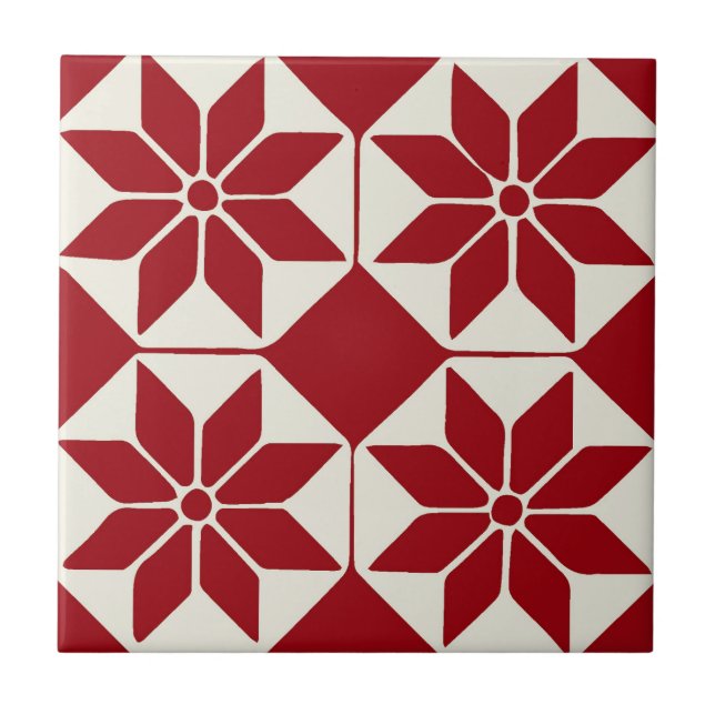 Christmas Poinsettia Tile (Front)