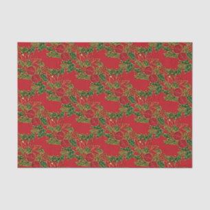 Christmas Poinsettia-TISSUE WRAP PAPER,Red Tissue Paper