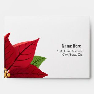 Christmas Poinsettia Wedding Envelope