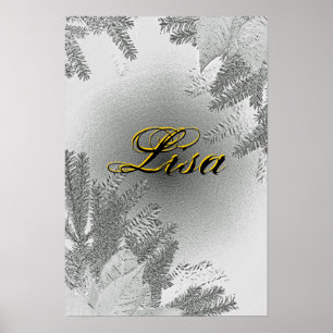 Christmas Poinsettia White And Grey Lisa Poster