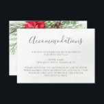 Christmas Poinsettia Winter Greenery Wedding Enclosure Card<br><div class="desc">Beautiful wedding accommodations enclosure card featuring hand-painted botanical watercolor illustrations of poinsettia flowers,  winter greenery,  pine and spruce branches and berries. Perfect choice for Christmas weddings.</div>