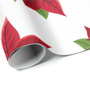Christmas Poinsettia Wrapping Paper