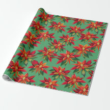 Christmas Poinsettia Wrapping Paper