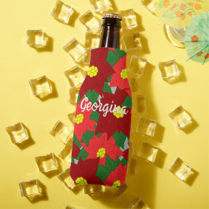 Christmas Poinsettias Bottle Cooler