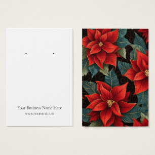 Christmas Poinsettias Earring Display Card