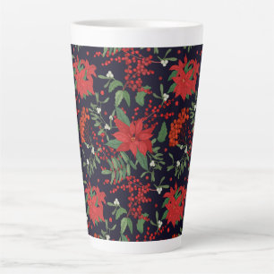 Christmas Poinsettias Latte Mug