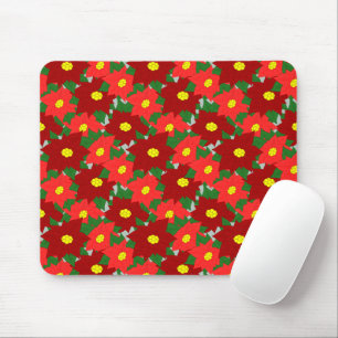 Christmas Poinsettias Mouse Pad