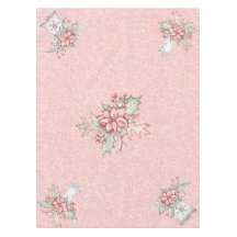 Christmas Poinsettias on Pink Glitter Background 7