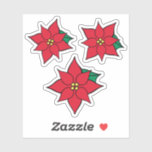 Christmas Poinsettias Stickers<br><div class="desc">The design is from original art.</div>