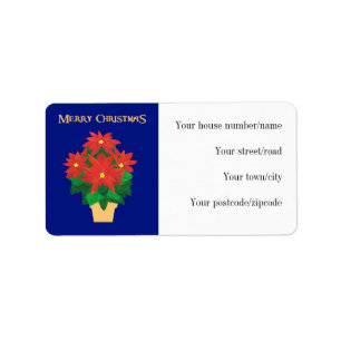 Christmas Pointsettia Return Address Label