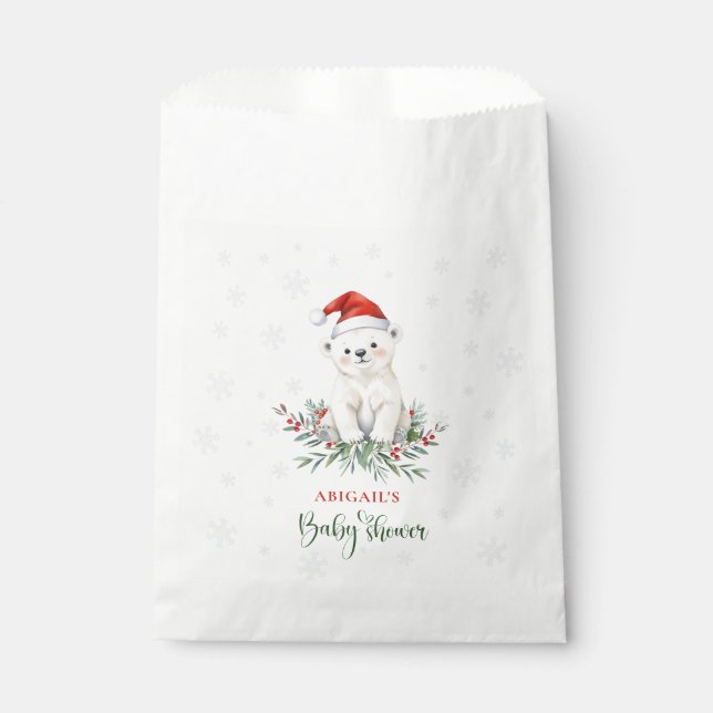 Christmas Polar Bear Baby Shower  Favour Bags (Front)