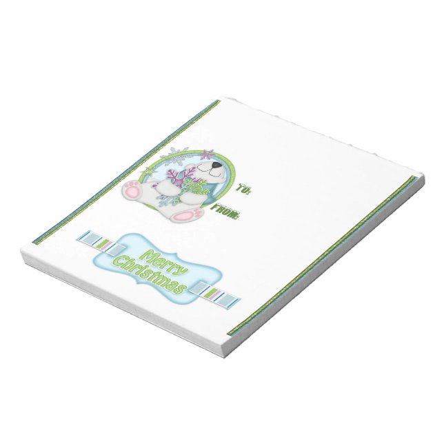 Christmas Polar Bear Candy Bar Wrappers Gift Favou Notepad (Rotated)