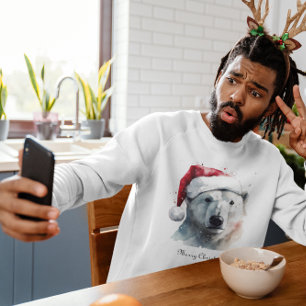 Christmas Polar Bear, customisable T-Shirt