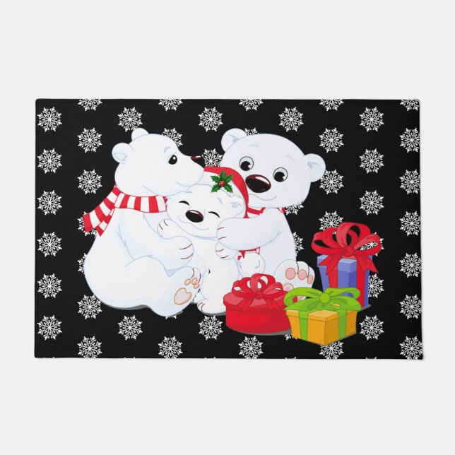 Christmas Polar Bear Doormat (Front)
