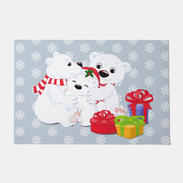 Christmas Polar Bear Doormat (Front)