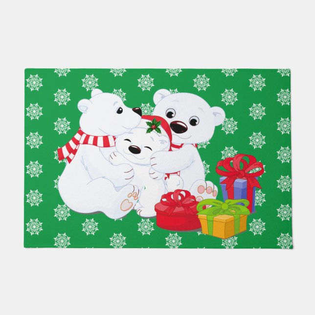 Christmas Polar Bear Doormat (Front)