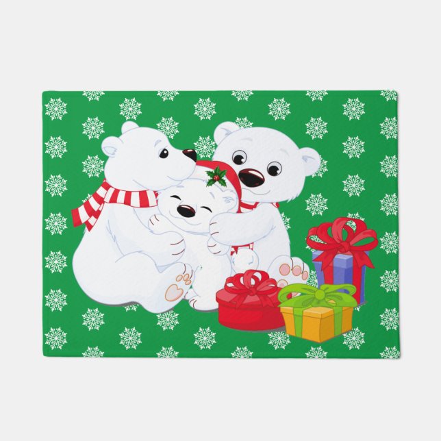 Christmas Polar Bear Doormat (Front)