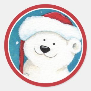 Christmas Polar Bear Envelope Seal Stickers