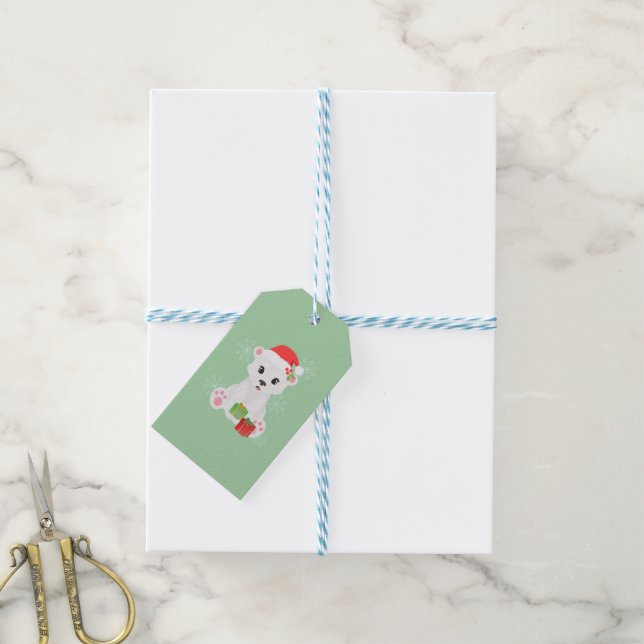 Christmas Polar Bear Gift Tags (With Twine)