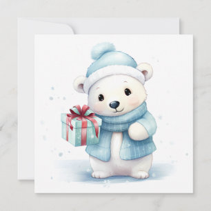 Christmas Polar Bear Greeting Card