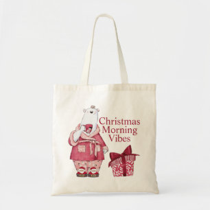 Christmas Polar Bear in Pajamas Tote Bag