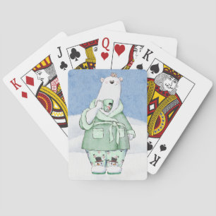 Christmas Polar Bear in Pyjamas Playing Cards