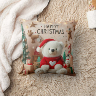 christmas polar bear pillow