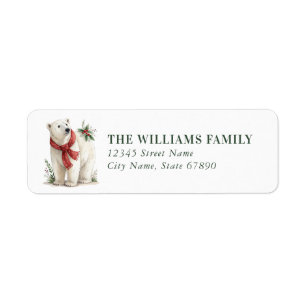 Christmas Polar Bear Return Address Labels