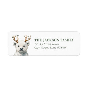 Christmas Polar Bear Return Address Labels