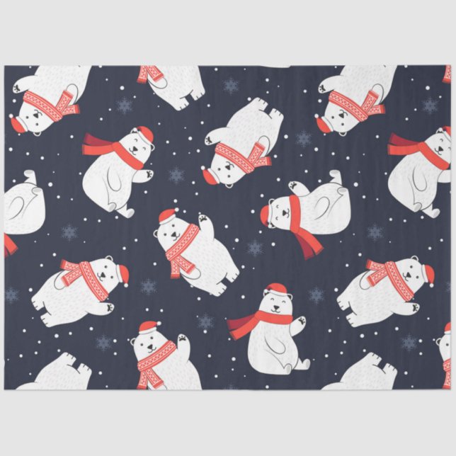 Christmas Polar Bear Series Design 11 Tissue Paper (Front)