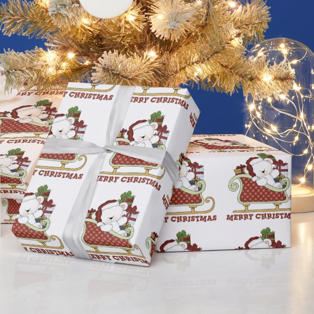 Christmas polar bear wrapping paper (Holidays)