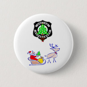 Christmas Police Gifts 6 Cm Round Badge
