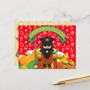 Christmas Police Greeting Card   Funny Nutcracker 