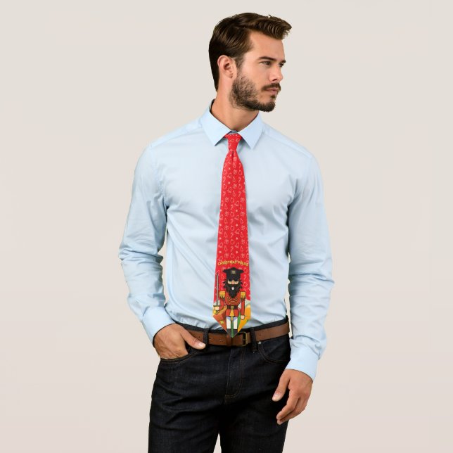 🎄 Christmas Police Tie – Funny Holiday Nutcracker (In Situ)