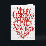 Christmas Polka Dot Holiday Card<br><div class="desc">Red Graphic Holiday Design Blank Inside</div>