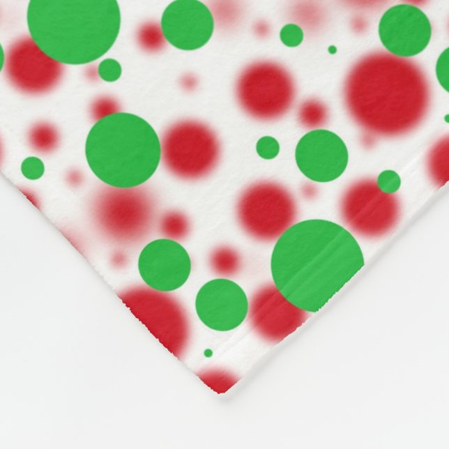 Christmas polka dot pattern fleece blanket (Corner)