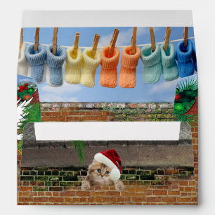 Christmas Polka-Dot Street Scene Envelope