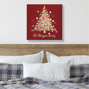 Christmas Polka Dot Tree Holiday Canvas Print