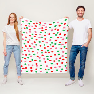 Christmas Polka Dots Fleece Blanket