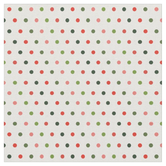 Christmas Polka Dots Minimal Retro Fabric (Close Up)