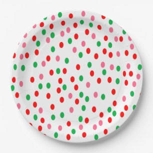 Christmas Polka Dots Paper Plate