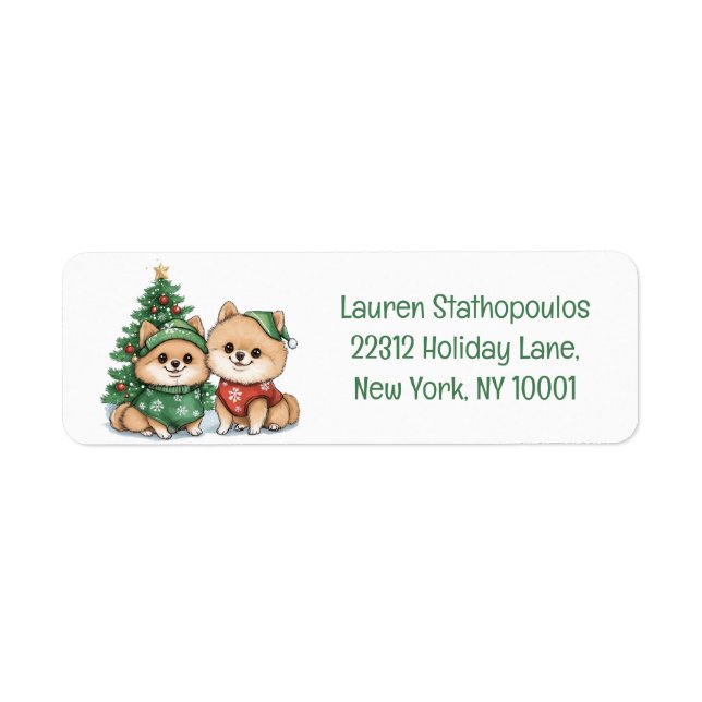 Christmas Pomeranian Dogs (Front)