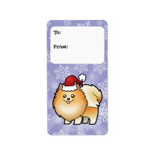 Christmas Pomeranian Gift Tags