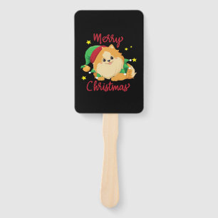 Christmas Pomeranian Merry Xmas Essential T-Shirt Hand Fan